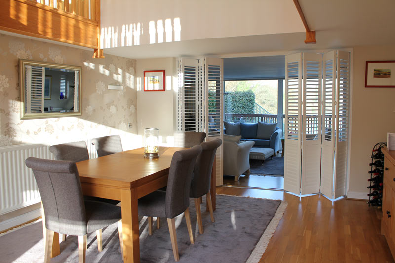Dining Room Tracked Shutters