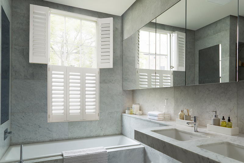 Living Room Window Shutters Tier on Tier